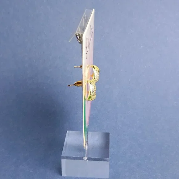 Lilly Pulitzer Triangle Exquisite Stud Earrings Gold Tone Minimalist - Picture 2 of 5